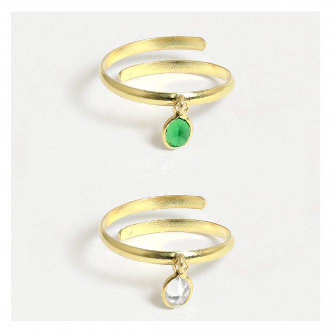 kingsley ryan Gold Gemstone Charm Dangle Ring