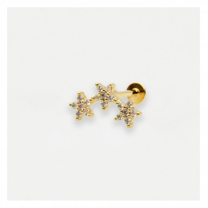 kingsley ryan Gold PVD Steel Triple Bloom labret