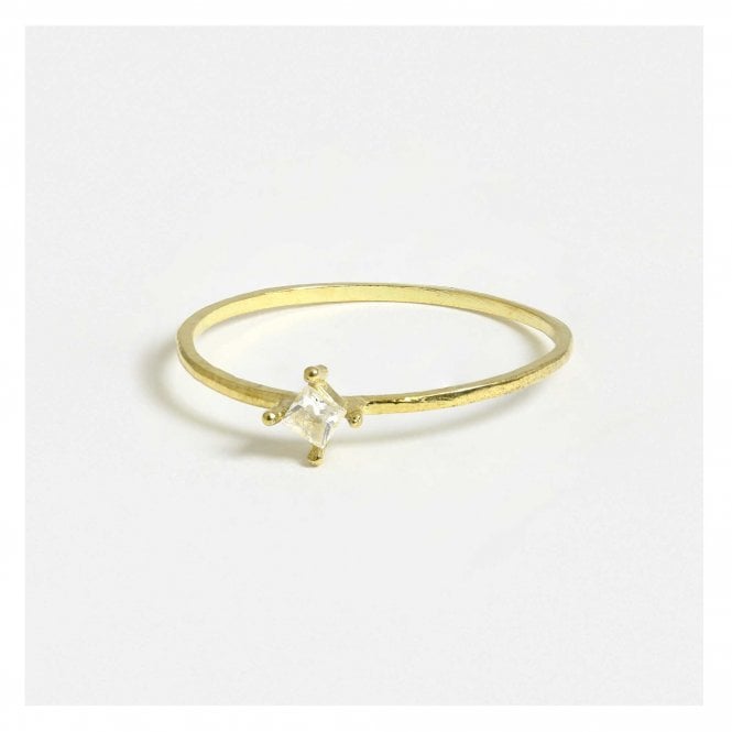 kingsley ryan Gold Square Gem Ring