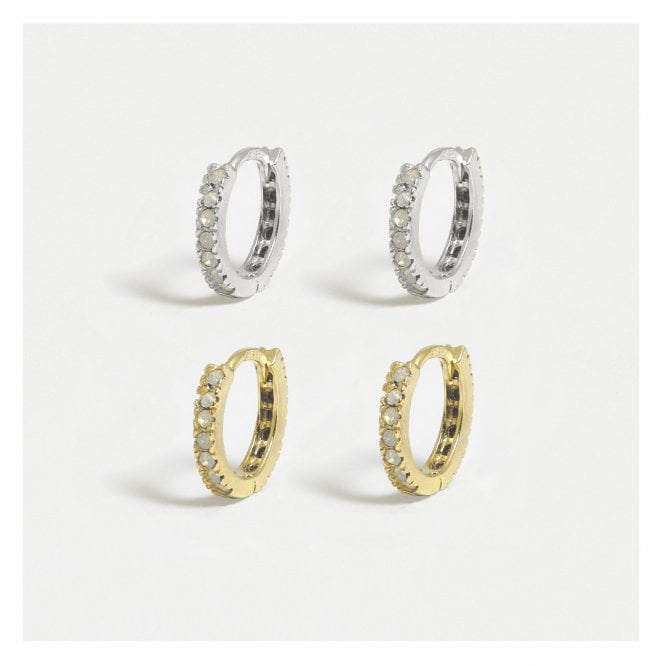 kingsley ryan Huggie Hoop Earrings set with Opal
