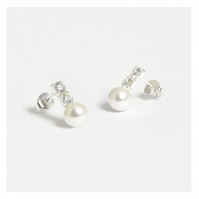 kingsley ryan Jewelled Pearl Stud Earrings