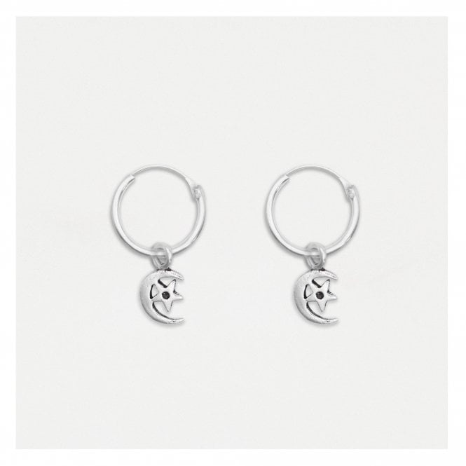 kingsley ryan Moon and star Dangley Hoop - 12mm