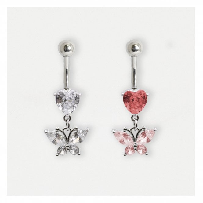 kingsley ryan Navel Bar with a Butterfly's Heart