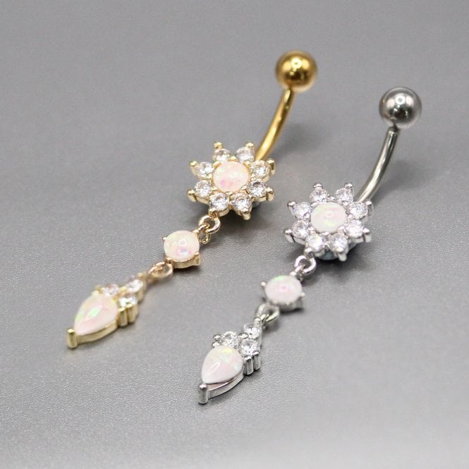 kingsley ryan Navel Bar with Opal Bloom