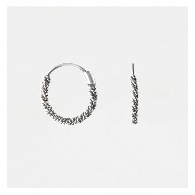 kingsley ryan Oxidised Twist Hoop 10 - 12mm
