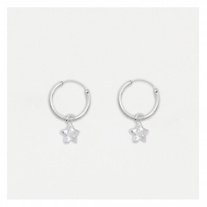 kingsley ryan Radiant Star Drop Hoops - 12mm