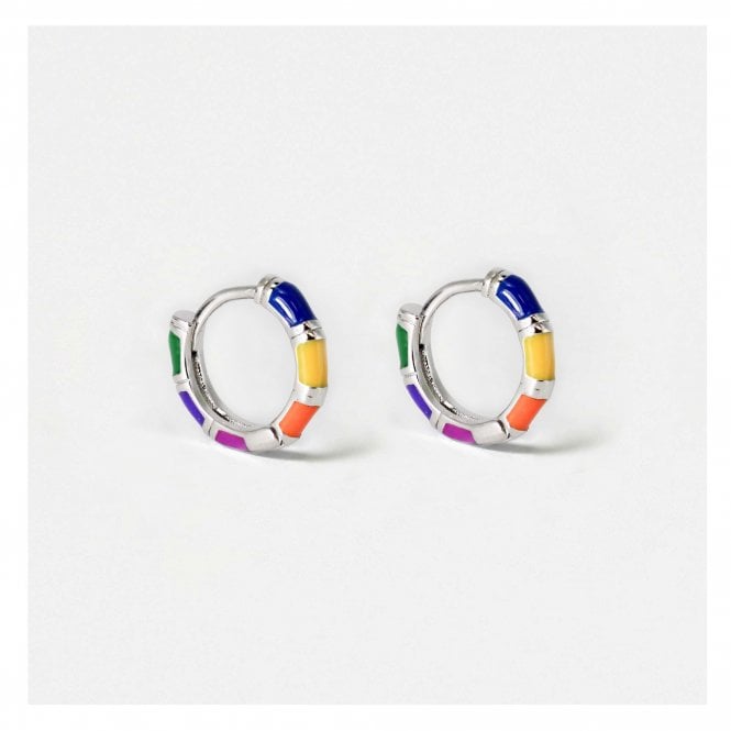 kingsley ryan Rainbow Enamel Hoops - 12mm