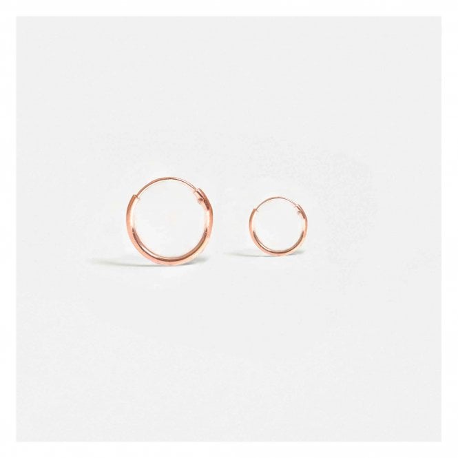 kingsley ryan Rose Gold Hoop Earrings - 8mm & 12mm