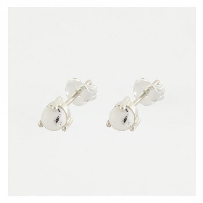 kingsley ryan Round Howlite Ear Stud