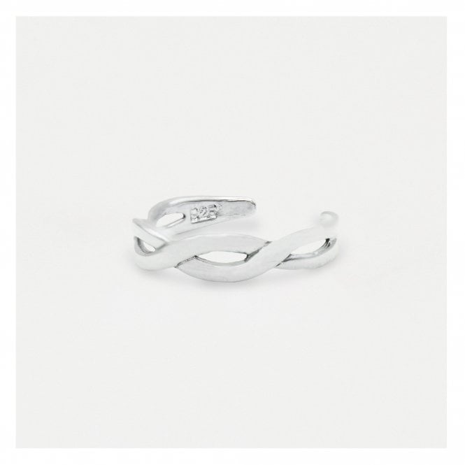 kingsley ryan Silver Plait Toe Ring