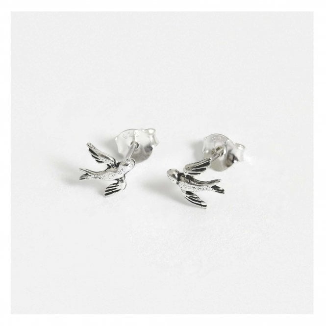 kingsley ryan Silver Swallow Stud Earrings