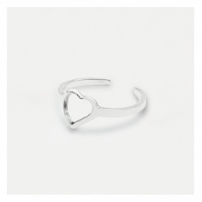 kingsley ryan Silver Toe Ring with Cut Out Heart