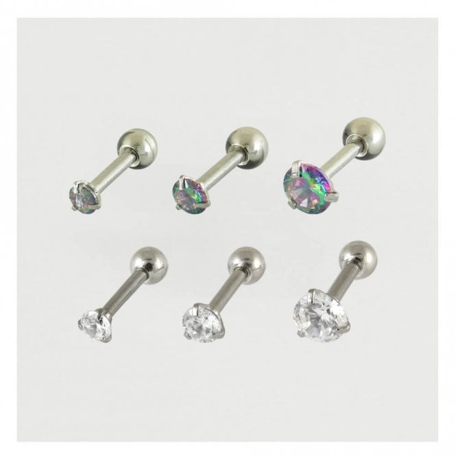 kingsley ryan Steel Clawset Jewelled Ear Bar