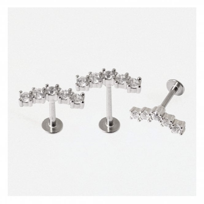 kingsley ryan Steel Curved Gem Labret