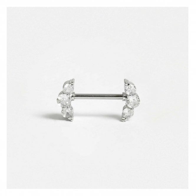 kingsley ryan Steel Jewelled Crescent Nipple Bar