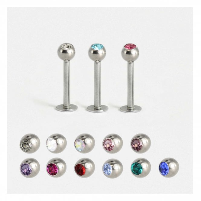 kingsley ryan Steel Jewelled Labret - 1.2mm
