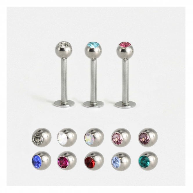 kingsley ryan Steel Jewelled Labret - 1.6mm