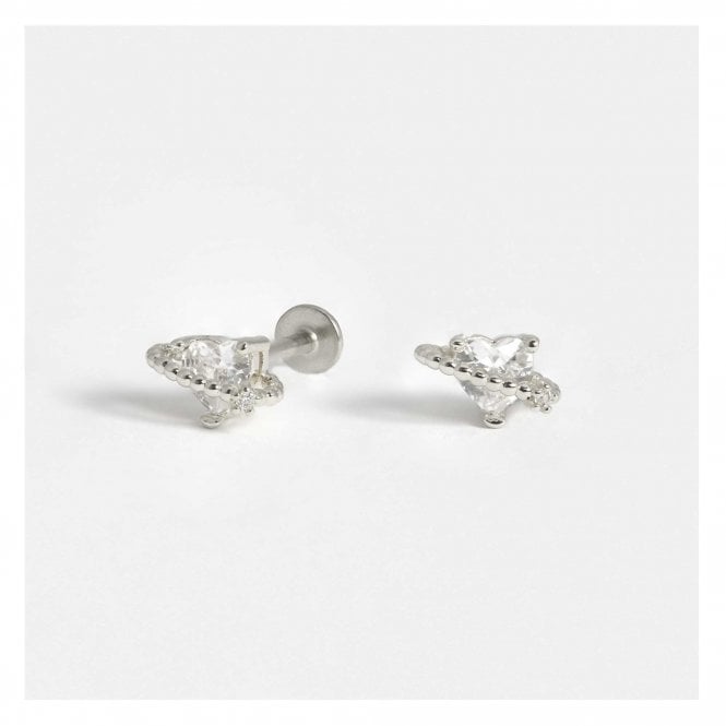 kingsley ryan Steel Labret with a Crystal Heart