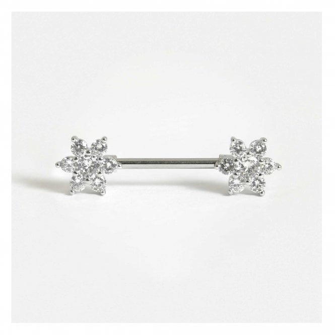 kingsley ryan Steel Poinsettia Flower Nipple Bar