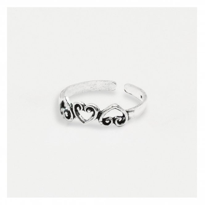 kingsley ryan Swirly Cut Out Hearts Toe Ring