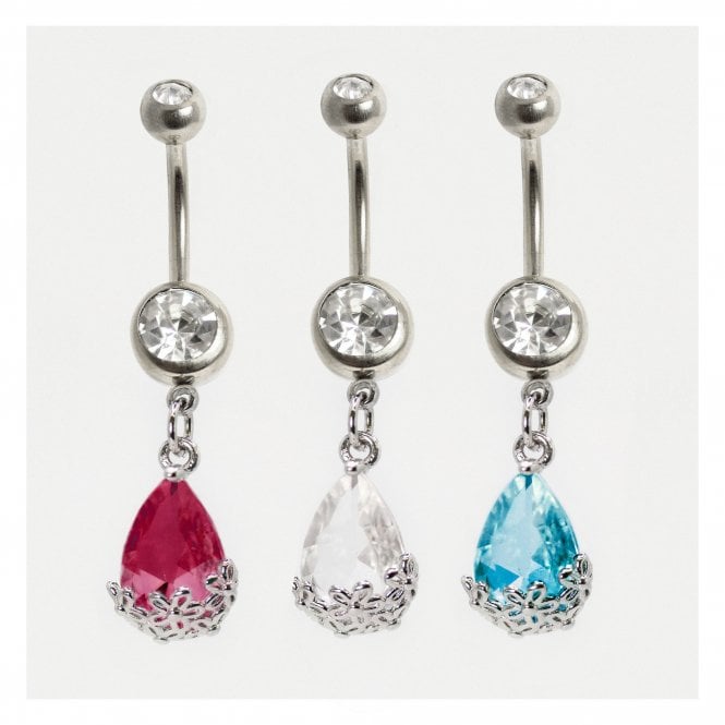 kingsley ryan Teardrop Filigree Belly Bar