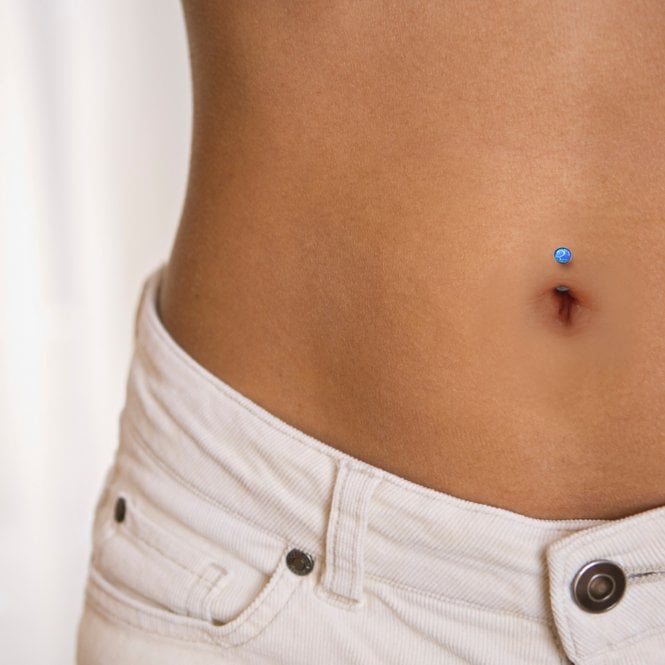 kingsley ryan Titanium Opal Floating Belly Bar