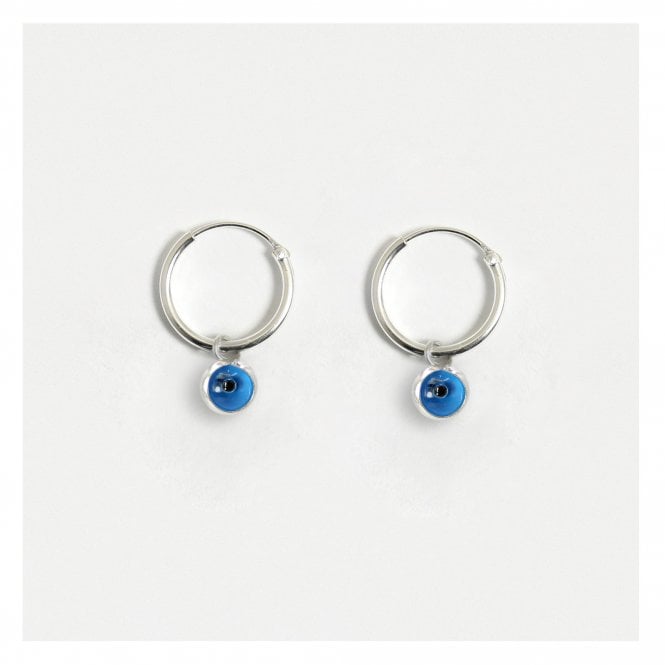 kingsley ryan Turquoise Evil Eye Hoop Earrings