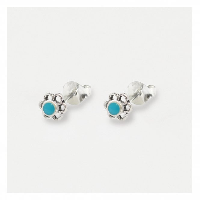 kingsley ryan Turquoise Flower Ear Studs