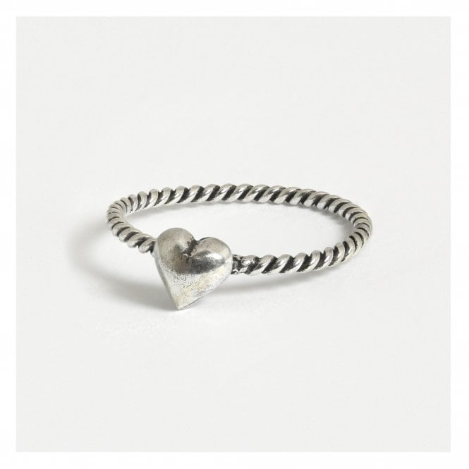 kingsley ryan Twisted Silver Bubble Heart Ring