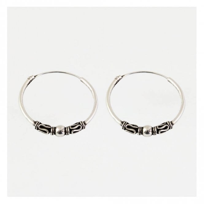 kingsley ryan Weave and Ball Hoop Earrings - 18mm