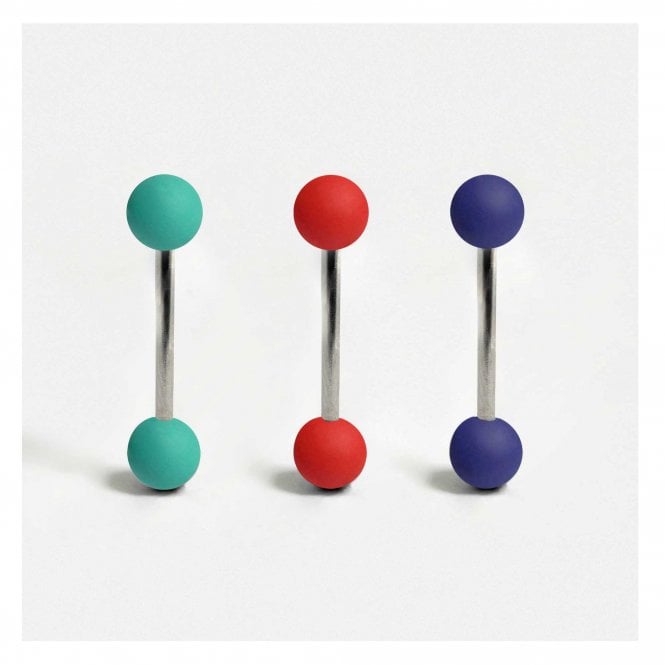 kingsley ryan Steel Barbell with Matte Finish Acrylic Balls