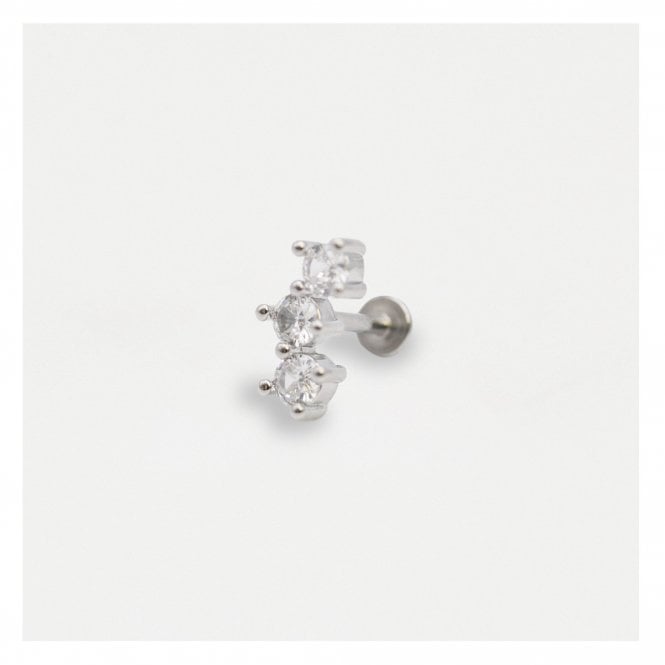 kingsley ryan Steel Bling Trio Flat Back - Internally Threaded