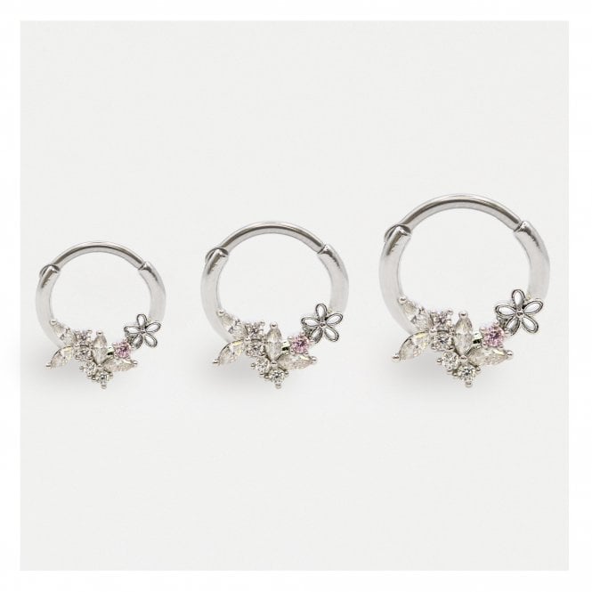 kingsley ryan Steel Butterfly Flower Segment Ring - 1.2mm