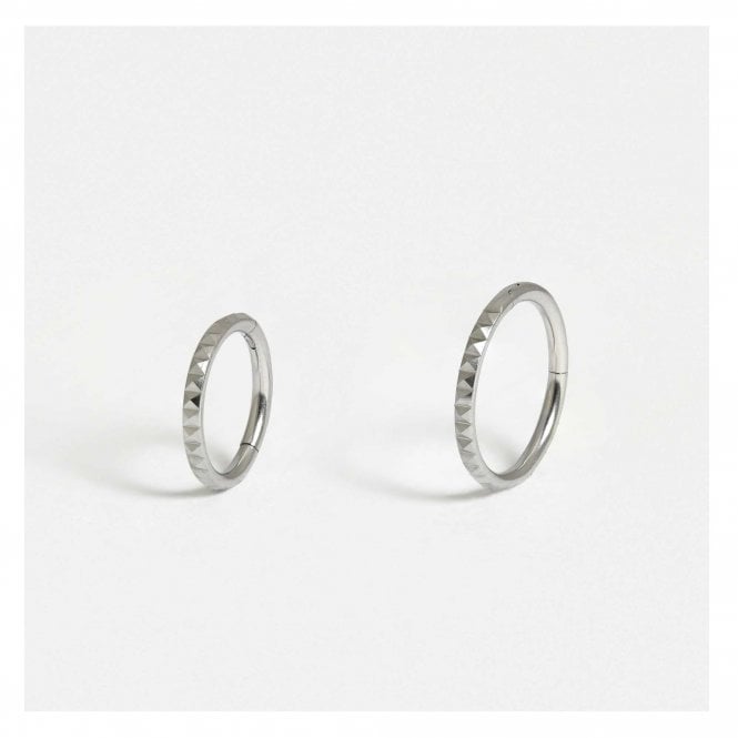 kingsley ryan Steel Diamond Cut Edge Hinged Segment Ring - 1.2mm