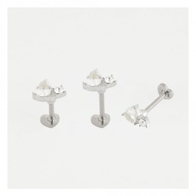 kingsley ryan Steel Gemset Teardrop and Round Labret