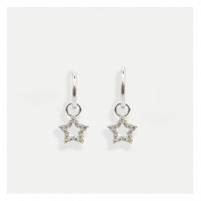 kingsley ryan Steel Hinged Segment Ring with Icy Star Dangle - 1.2mm