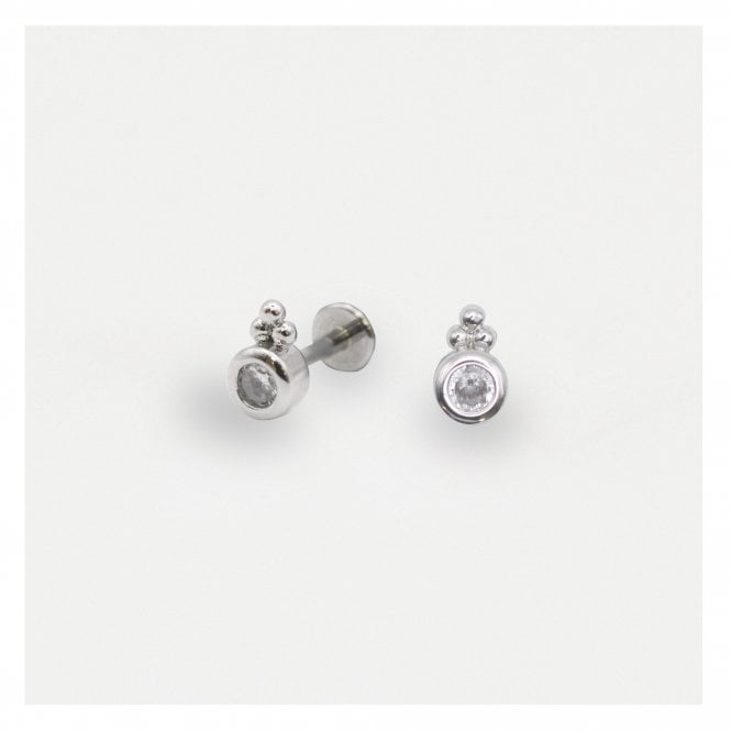 kingsley ryan Steel Labret with Baby Bezel Trinity - Internally Threaded