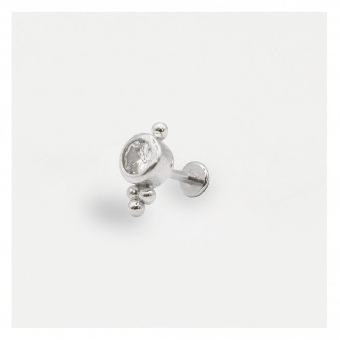 kingsley ryan Steel Labret with Bezel Trinity - Internally Threaded