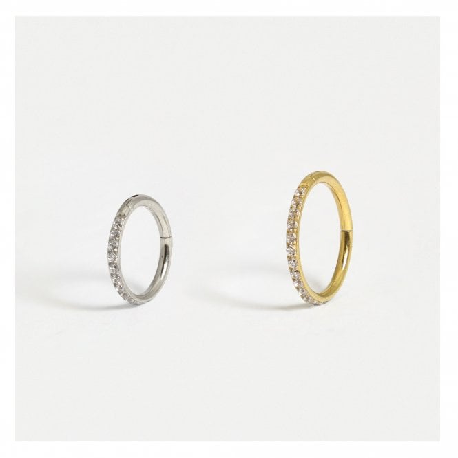 kingsley ryan Steel Multi Gem Hinged Segment Ring - 1.2mm