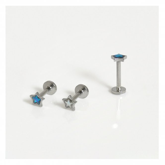kingsley ryan Steel Opal Star Labret - Internally Threaded