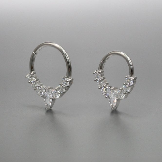 kingsley ryan Steel Radiant Navette Segment Ring - 1.2mm