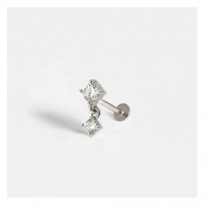 kingsley ryan Steel Solitaire Droplet Cartilage Stud