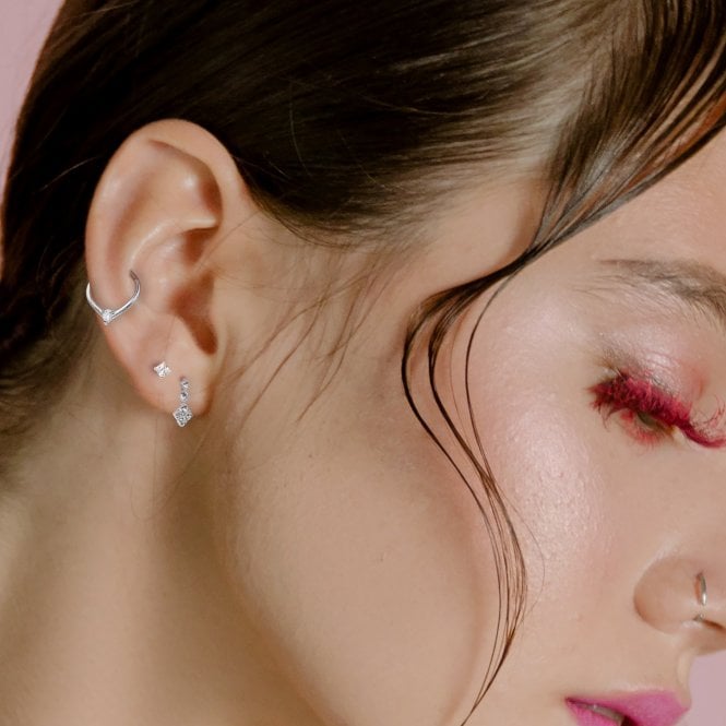 kingsley ryan Steel Solitaire Forward Facing Hinge Ring - 1.2mm