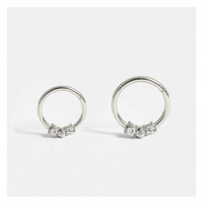 kingsley ryan Steel Triple Gem Hinged Segment Ring - 1.2mm