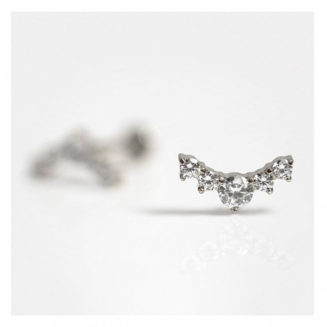 kingsley ryan Titanium Charming CZ Crescent Labret - Internally Threaded