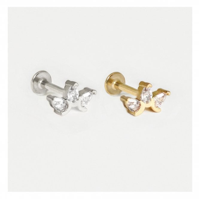 kingsley ryan Triple Crystal Petal Labret - Internally Threaded 1.2mm