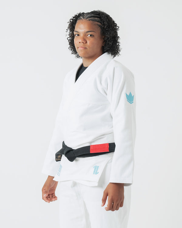 Kingz The ONE Womens Jiu Jitsu Gi - White/Sky Blue - FREE White Belt - 2023 Version
