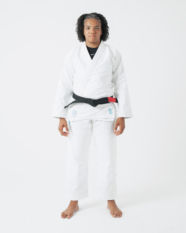 Kingz The ONE Womens Jiu Jitsu Gi - White/Sky Blue - FREE White Belt - 2023 Version