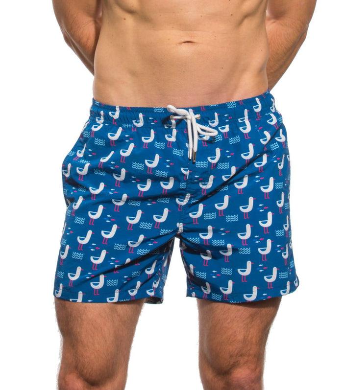 kiniki Beach Board Shorts Seagulls