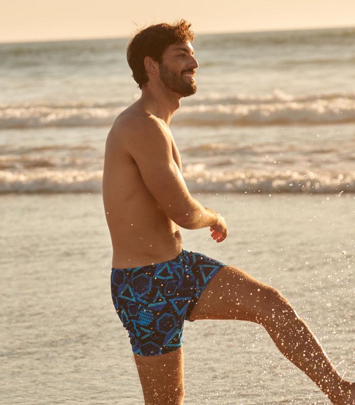 Kiniki Blue Lagoon Tan Through Swim Shorts